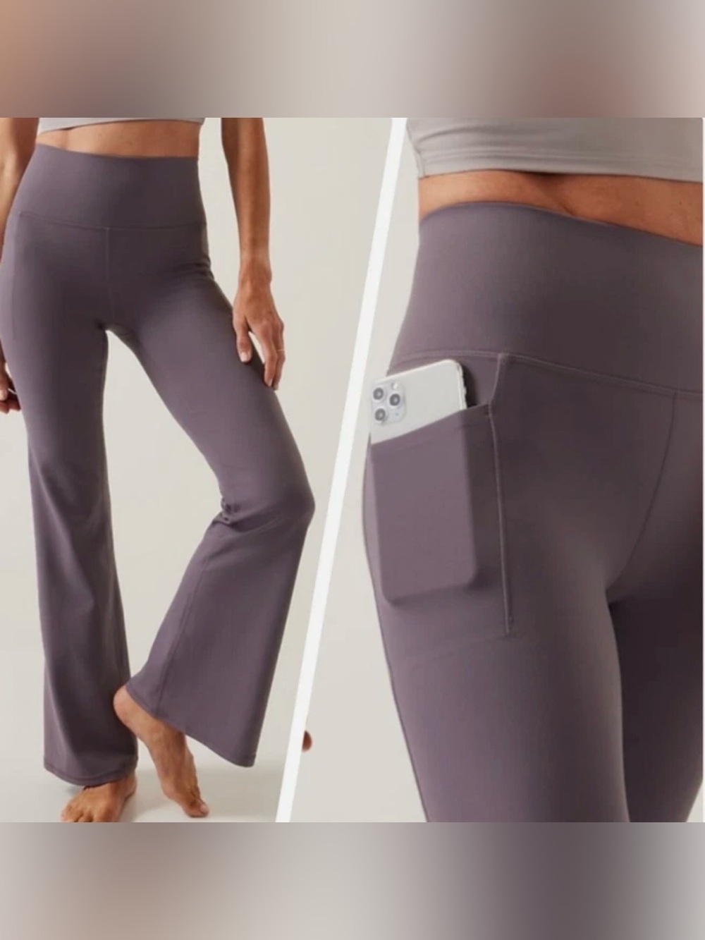 Athleta Salutation Stash High Rise Flare Pants Dusk Violet Purple Plus Size 2X